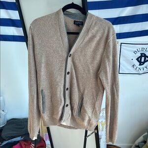 Barneys New York Tan Cardigan Sweater